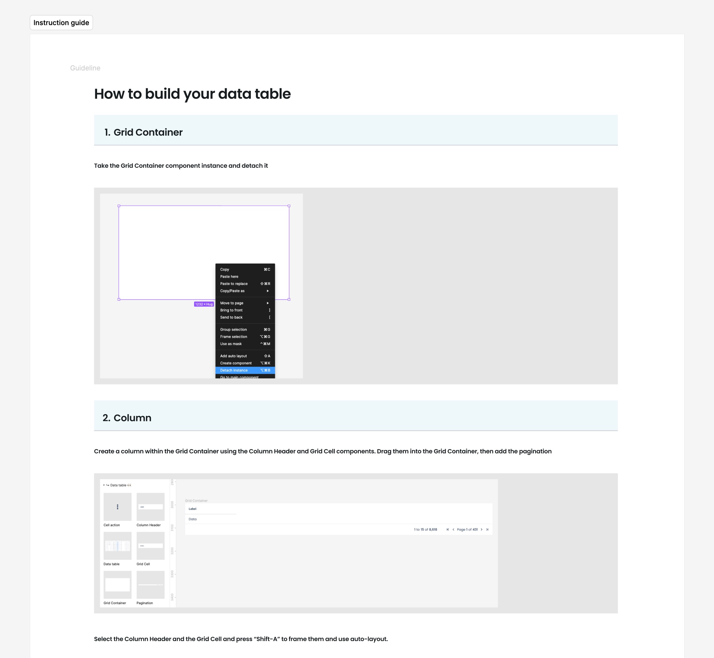 Redesigned data tables